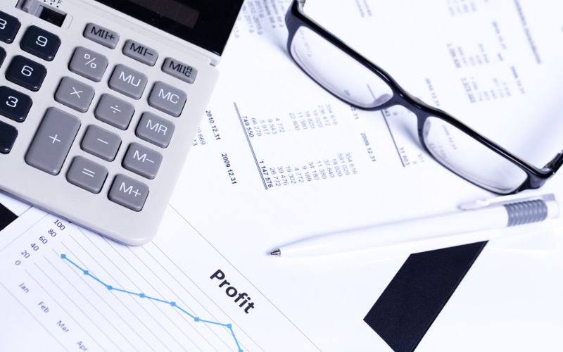 Business finance concept with accounting.